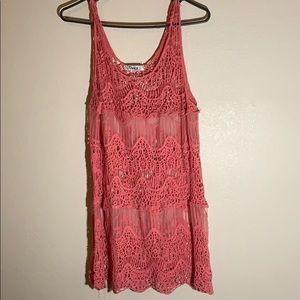 Peach bathing suit cover